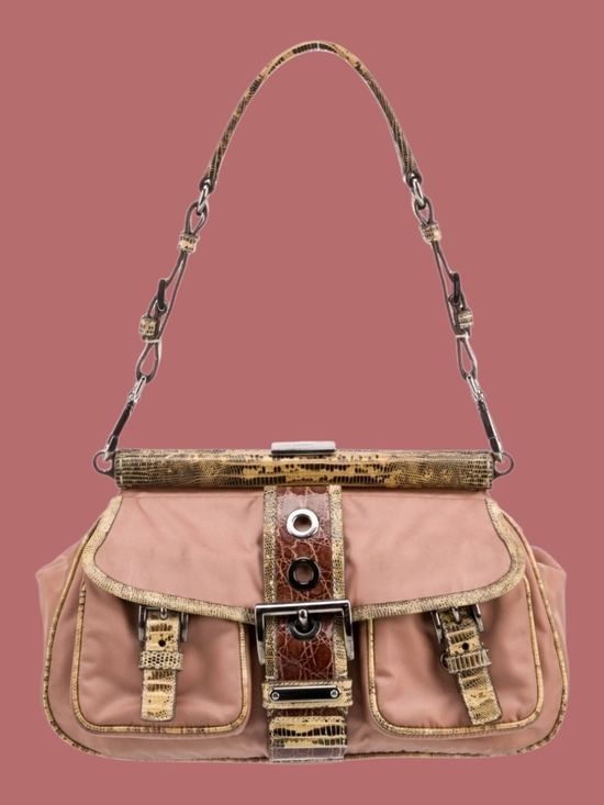 Prada Handbags - Authentic Prada Blush Pink, Aligator Shoulder Bag with Silver-Tone Hardware
